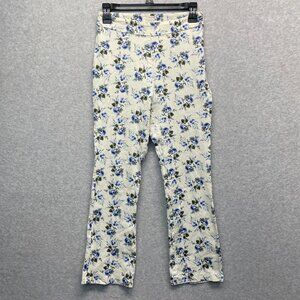 Laura Ashley x Urban Outfitters Leila Kick Flare Crop Pant Womens‎ 4 Blue Floral